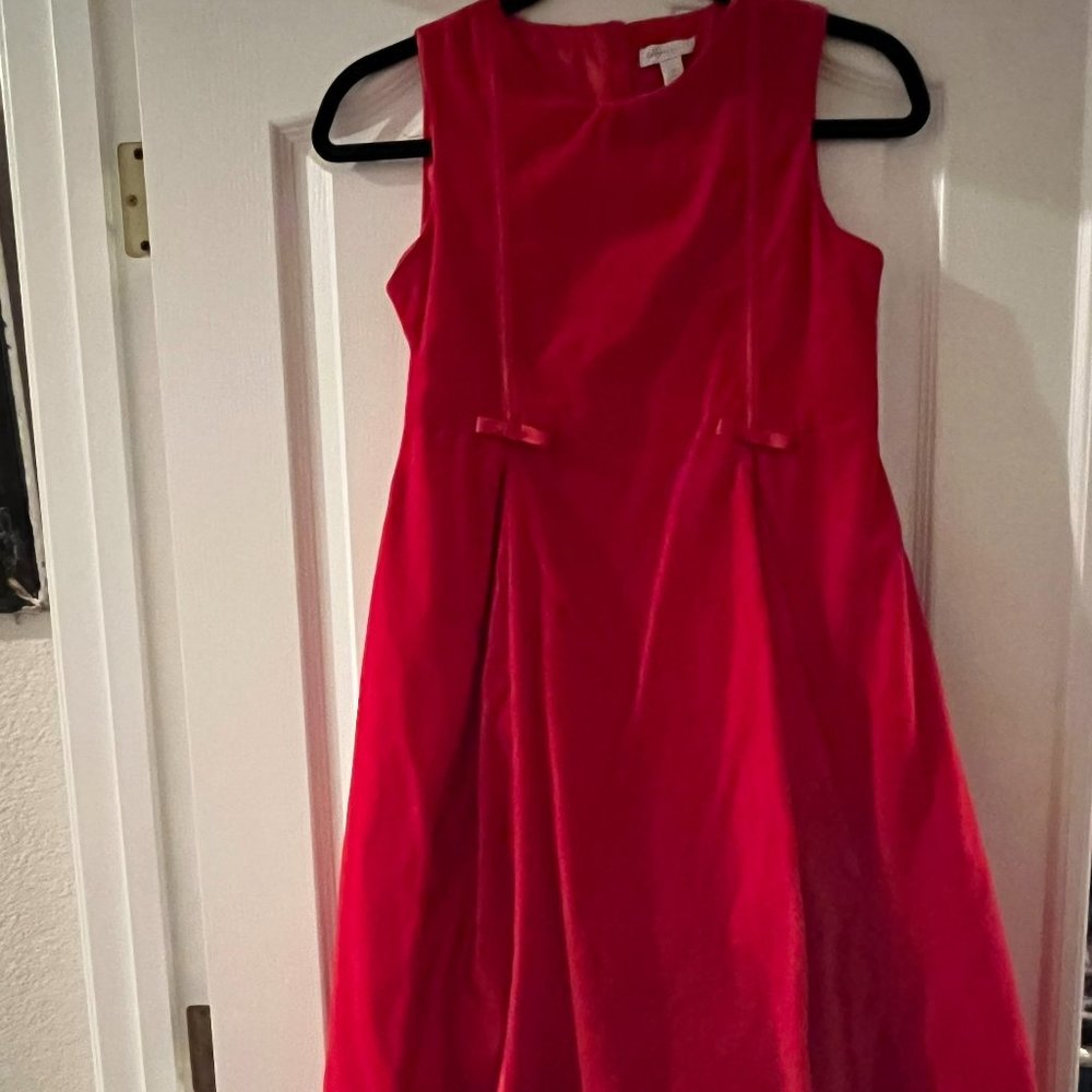 Red Sleeveless Velveteen Holiday Dress Girls Size 14